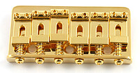 Beschreibung: Non-Tremolo Brücke passend für Stratocaster(TM) gold, 2-3/16" Saitenspacing, Montageschraube Saitenführung …... AP SB 0100-002 Non Tremolo Bridge gold